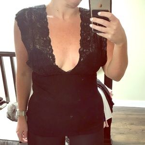 Black lace tank top